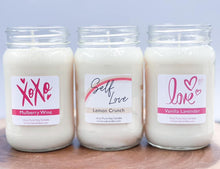 Load image into Gallery viewer, LOVE | 16oz Mason Jar | 100% Pure Soy Candle