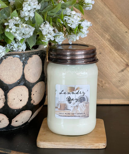 Laundry Day 16oz Soy Mason Candle