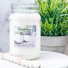 Load image into Gallery viewer, Coconut Woods 16oz Mason Jar Soy Candles