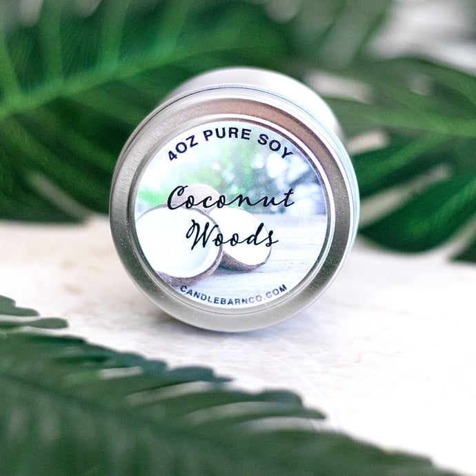 Coconut Woods 4oz TIN Soy Candles