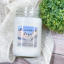 Load image into Gallery viewer, Mountain Sage 16oz Mason Jar Soy Candles