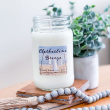 Load image into Gallery viewer, Clothesline Breeze 16oz Mason Jar Soy Candles
