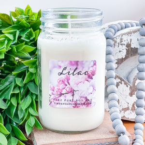Lilac 16oz Mason Jar Soy Candles