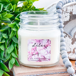 Lilac 8oz Mason Jar Soy Candles