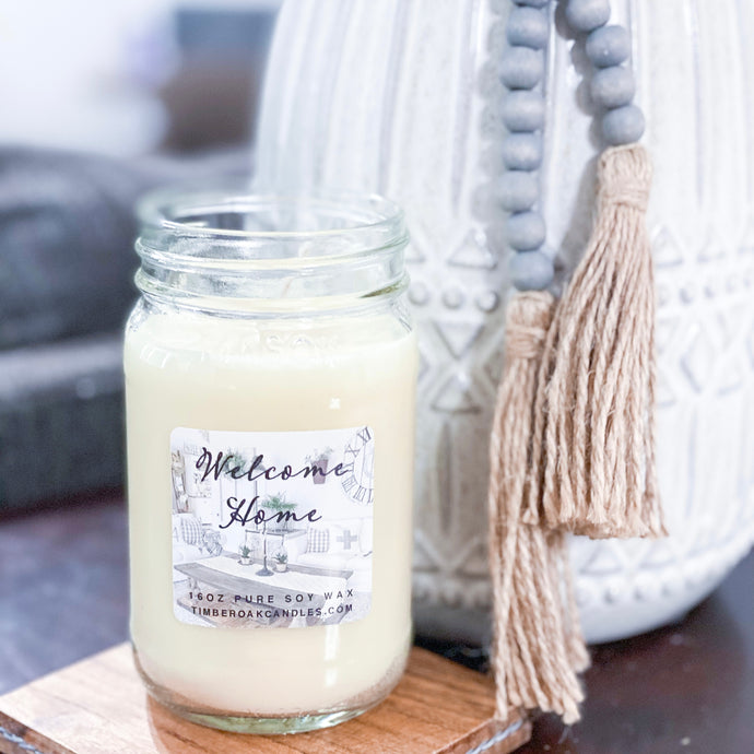 Welcome Home 16oz Mason Jar Soy Candles