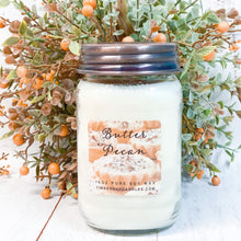 Load image into Gallery viewer, Butter Pecan 16oz Mason Jar Soy Candles