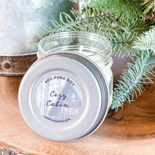 Load image into Gallery viewer, Cozy Cabin 4oz Mason Jar Soy Candles
