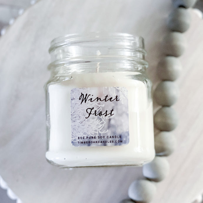 WINTER FROST | 8oz Mason Jar | Pure Soy Candle