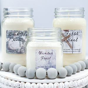 WINTER FROST | 8oz Mason Jar | Pure Soy Candle