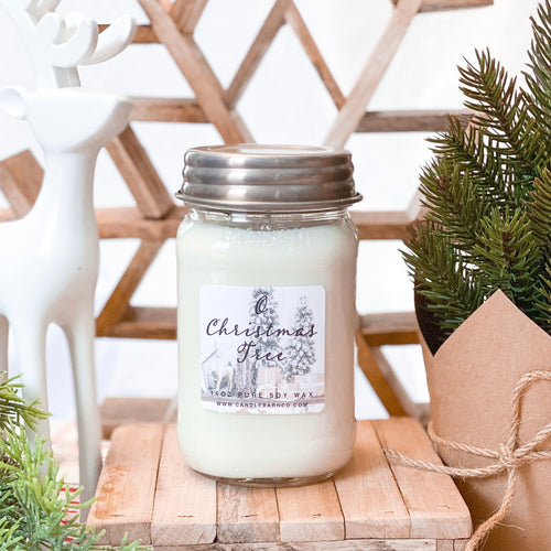 O Christmas Tree 16oz Mason Jar Soy Candles