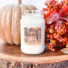 Load image into Gallery viewer, Hello Autumn 16oz Mason Jar Soy Candles