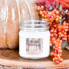 Load image into Gallery viewer, Hello Autumn 8oz Mason Jar Soy Candles